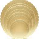 2 x 4 Pack Cake Boards Golden Round Cake Circles 6, 8, 10, 12 Inch Cake Base Cardboard, 1 of Each Size Set for Baking Cake, Gold