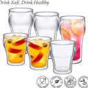 Amazing Abby Rockies Insulated Tumblers - Double-Wall BPA-Free, Shatter-Proof, Dishwasher-Safe Set of 6 with 14-Ounce and 20-Ounce All-Clear Plastic Cups