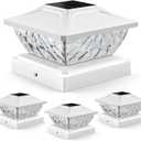 4 Pack Solar Post Cap Lights, 2 Mode Bright Solar Post Lights Outdoor Waterproof, Outdoor Post Lights Solar Powered Deck Lights for 4x4 4.5x4.5 5x5 Posts in Garden Decor