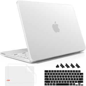 2 x May Chen Compatible with MacBook Neo 13 inch Model A3404 2026 Release, Slim & Lightweigh Frosted Finish Protective Case with Keyboard Cover&Screen Protector, Frosted Transparency
