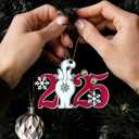 2 x Cat Christmas Ornament  2025 Cat Christmas Tree Hanging Ornament - Cute Wooden Kitten Tree Decoration with Snowflakes & Paw Prints for Kitten Lovers, Pet Owner Christmas Dcor