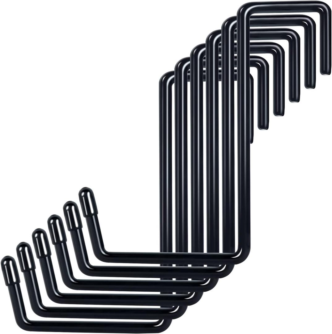 Vinyl Coated Heavy Duty Garage Storage Hanging Hooks (6 Pack) - Rafter Hanger Hooks for Bicycles, Ladders, Fence, Pool Cover, Sport Equipment & More