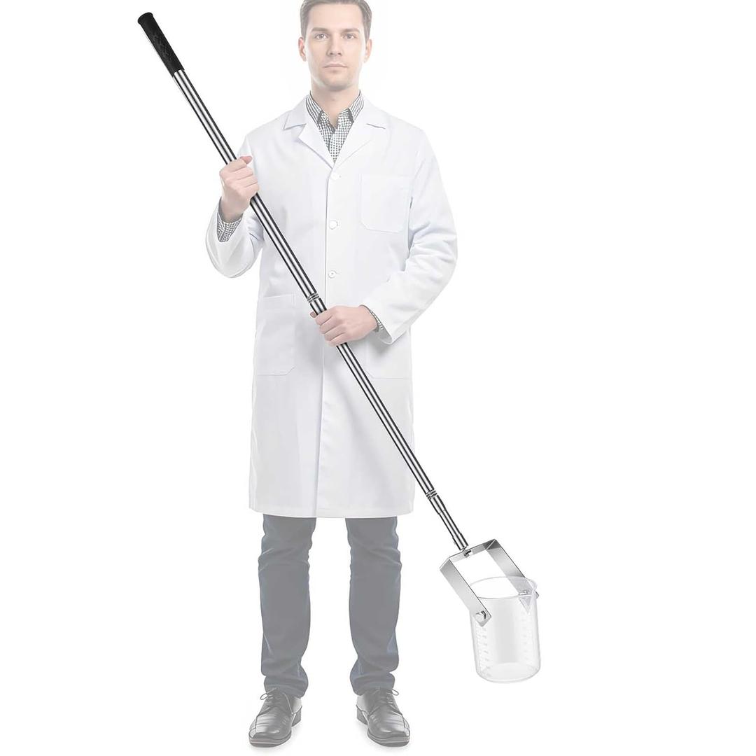 Maxdot 1 Pcs 3.6ft- 9.8 ft Telescopic Water Sampler Dipper, Pendulum Beaker Sample Ladle with Water Sampling, Pole Sampler Rod(1000 Ml, Plastic)