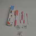 Silicone Cleaning Brush Kit  Household Cleaning Brushes for Bottles and Crevices  Food-Grade Silicone: Dishwasher Safe (Pink)