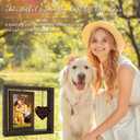 Pet Memorial Gift for Dogs and Cats  Rotating Wooden Picture Frame for 4x6 Photos  Loss of Dog Sympathy Gift, Pet Loss Remembrance Bereavement Keepsake (you left a whole piece of my heart)