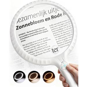 ARTDOT Large Handheld Magnifying Glass for Reading and Close Work, Adjustable Brightness Magnifier as Gifts for Seniors, Grandma, Grandpa