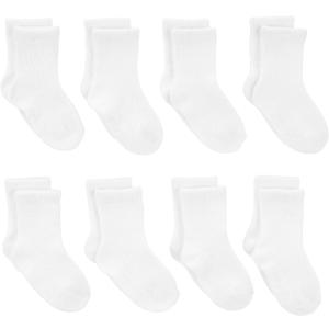 Simple Joys by Carter's Baby Girls' 8-Pack Chenille Socks (0-6 Months, White)