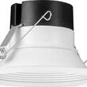 Juno E Series 5"/6" LED Ceiling Light, Baffle Trim Recessed Lighting with 5-in-1 Switchable White Color, 900 Lumens, Wet Rated LED Downlight, Dimmable, White