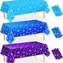 6Pcs Winter Snowflake Princess Party Tablecloths Decorations,Plastic Purple Blue Snowflake Table Cover Disposable Rectangle Table Cloth for Girls Birthday Holiday Winter Party Supplies,54x108 Inch