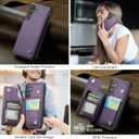 Vinich for Samsung Galaxy S24 Wallet Case with Card Holder, RFID Blocking Credit Slots Kickstand Shockproof Phone Cover Fit for Galaxy S24 6.2" Purple