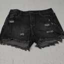 luvamia Women's Casual Mid Rise Denim Shorts Stretchy Ripped Frayed Raw Hem Hot Jean Shorts Black Size Large US (12-14) Large