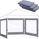 Clear Canopy Sidewalls for 10x10 Pop Up Tent,3 Pack Sunwalls Only,(Dark Gray)