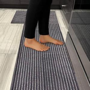 HAMMELI Kitchen Rug Mats Made of 100% Polyester Set of 2 Soft & Anti-Slip and Machine Washable (Dark Grey, 20" x 30" and 20" x 48")