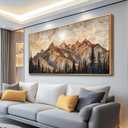 JUDASJART Canvas Wall Art For Bedroom Large Wall Decorations For Living Room Modern Office Wall Decor Abstract Watercolour Painting Mountain Landscape Pictures Artworks Home Decor Wood Framed, 48"L x 24"W