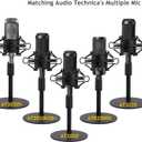 Audio Technica Mic Stand AT2020 with Shock Mount Foam Windscreen, AT2020 Microphone Stand with Pop Filter Shock Mount for Audio Technica AT2020 AT2020USB+ AT2035 ATR2500 Condenser Microphone