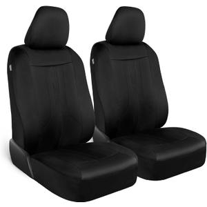 Motor Trend Black Cloth Car Seat Covers for Front Seats – Premium Automotive Bucket Seat Covers, Made for Vehicles with Removable Headrests, Interior Covers for Car Truck Van SUV