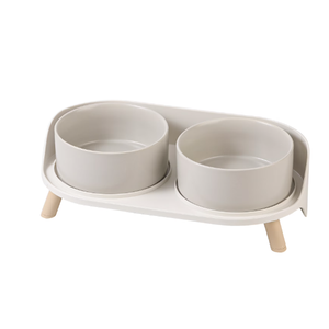 Elevated Ceramic Dog Bowl Set  Double Dog Feeding Bowls with Stand Splash Proof  Raised Dishes for Food and Water  Ideal for Small to Medium Dogs  2 x 850 ml  28.74 oz