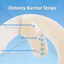 50 PCS Elastic Ostomy Barrier Strips, Medical Hydrocolloid Colostomy Supplies, Skin Adhesive Ostomy Barrier Strips for Colostomy Bags, Latex Free Hydrocolloid, Blue Tab Design Easy to Tear