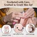 Funny Dad Gifts from Daughter Son - Emotional Support Crochet Wiener - Birthday Gag Gifts for Dad Who Wants Nothing, Funny Gag Gift for Men Birthday, White Elephant Gift Ideas (Blush  Fun Humor)