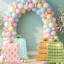 Fulmoon 8 Pcs 48 Inch Jumbo Gift Bag Golden Extra Large Bags with Pull Flowers, Graduation Plastic Giant Gift Oversized Wrapping for Wedding Birthday Baby Shower(Macaron Color)