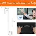 12 in Wreath-Hangers for Front Door, 2 Pack Clear Over The Door Hooks,