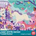 Chuckle & Roar Glitter Fantasy Fun Floor Puzzle 50 Piece Giant Kids Puzzle, 3 ft x 2 ft, Jumbo Pieces for Preschoolers, Screen-Free Play Ages 3+
