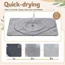 1 Pcs 32" x 18" Extra Large Stone Dish Drying Mat for Kitchen Counter Marble Diatomaceous Earth Mat with Wooden Feet Absorbent Quick Dry for Pot Dishes Bottles Cups Bottles Tableware, Gray