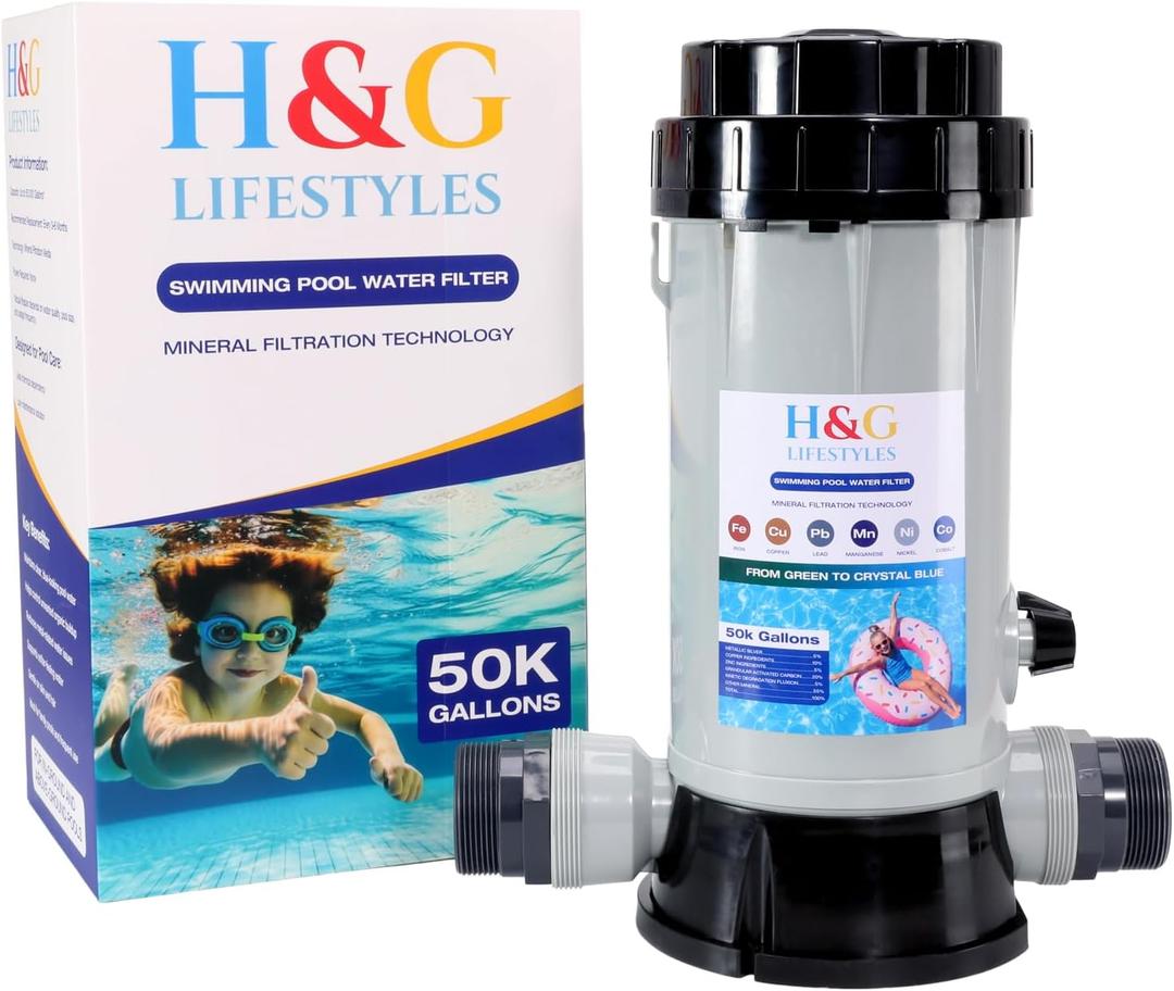 H&G lifestyles Mineral Cartridge Pool Filter for Above Ground Pools Cycle