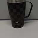 Manna Cozy  Stainless  Steel Mug Black Checkers 18 oz