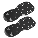 Azusumi Manual Lawn Scarifier Shoes, Walking Lawn Aerator Grass Spike Shoes with Metal Buckle Strap for Gardening (Black)