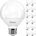 Sunco 6 Pack G25 LED Light Bulbs, Globe Vanity Lights for Bathroom High Output, 1000 LM, 11W (100W Equivalent), 5000K Daylight, Dimmable, E26 Base, Round Frosted Decorative Bulb UL