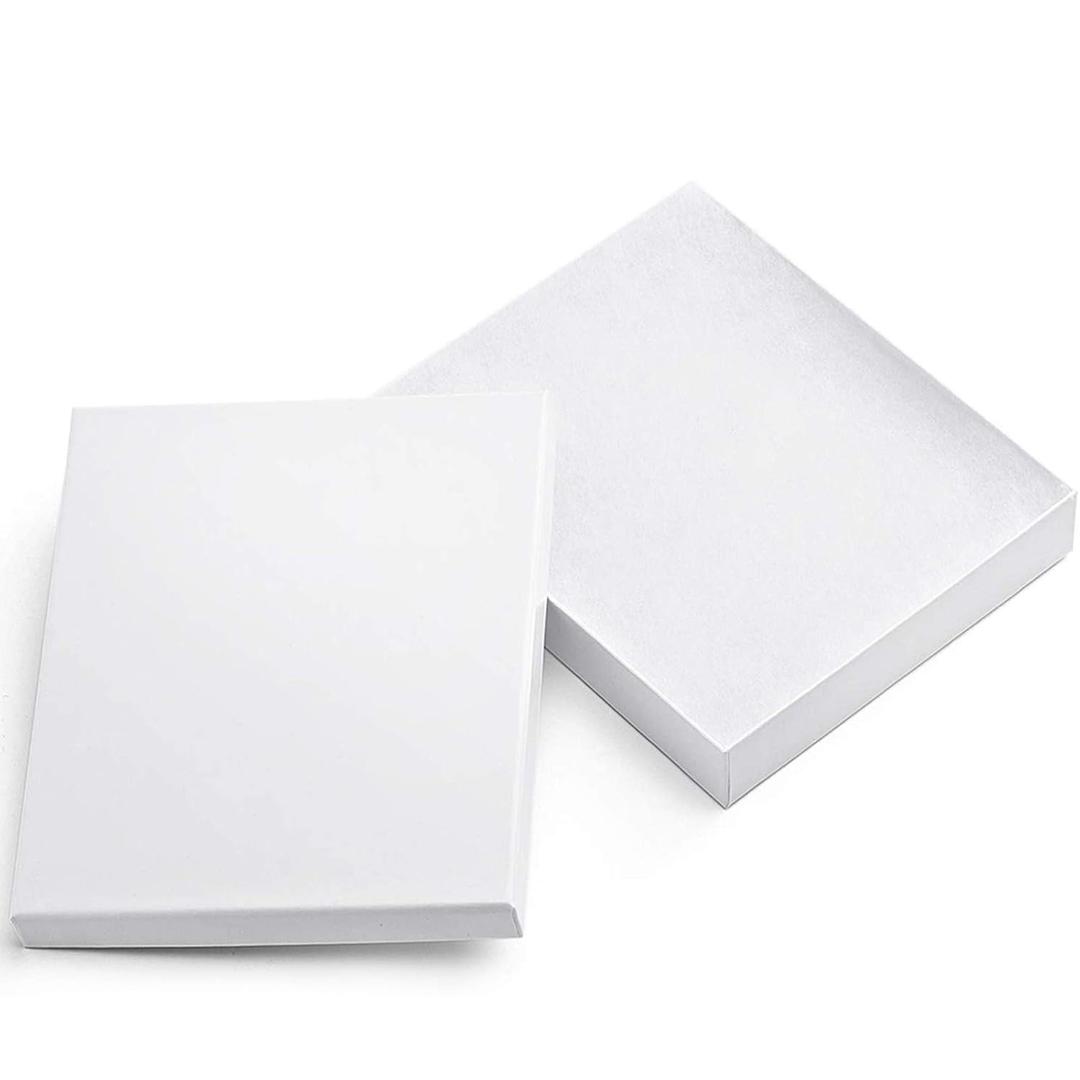 MESHA White Jewelry Gift Boxes with Lids 10 PC,6x5x1 Cotton Filled Glossy Jewelry Box, Necklace,Bracelet,Earring Gift Box, Bulk Jewel Boxes for Shipping, Small Business, Accessories