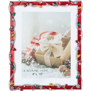 LARAINE Picture Photo Frame 8x10 Metal 2025 Christmas High Definition Display Pictures for Tabletop Home Decorative Holiday Gift (Red,8x10)