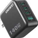 Laptop Charger, 140W MAX USB C Charger, 4-Port Multi-Device Fast Charging, Advanced GaN Power Adapter, for MacBook, iPhone 17/16 Series, Samsung Galaxy, Pixel, and More