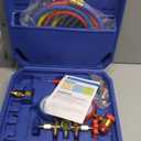 Luney 3 Way AC Gauges Set, AC Manifold Gauge Set for R134a R12 R22 R502 Refrigerant with 4FT Flameproof Hoses & Adapter, Puncturing & Self Sealing Can Tap Freon Charge Kit()