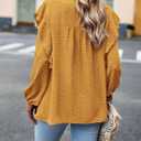 PRETTYGARDEN Women's Long Sleeve Shirts Ruffle Swiss Dot Crochet Loose Fit Tunic Dressy Casual Tops Blouses Spring Fashion (XS)