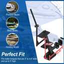 Adjustable Boat Steps for Trailer, Boat Trailer Steps with Anti-Slip Steps, Boat Trailer Tongue Steps for Bass Boat Trailer Pontoon Boats, Boat Trailer Steps for The Tongue with Handrail