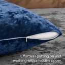 BEDELITE Velvet Body Pillow Cover with Zipper, Soft and Plush 20x54 Long Pillow Case, Velvety Smooth and Cozy Body Pillow Pillowcase for Bedroom and Couch, for All Seasons(Navy Blue)