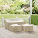 Crosley Furniture Patio Furniture Covers, Waterproof 3-Piece Cover Set for Outdoor Sectional Sofa Sets, Tan