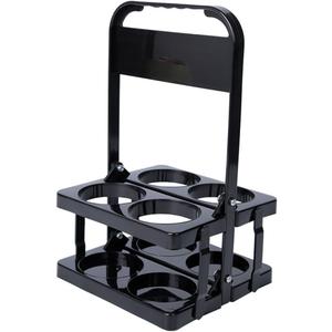 Portable Drink Carrier,Reusable Beer Bottle Coffee Cup Holder,Beer Bottle Drink Caddy for Delivery,4 Holes Cup Holders with Handle for Catering Restaurant Travel Car,Black