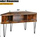 Corner TV Stand for 50 Inch TV, Entertainment Center with Storage Cabinet, Industrial Media Console Table with High Metal Feet and Anti-Slip Pads, Corner TV Stand for Living Room, Brown