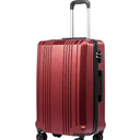 Coolife Luggage Suitcase PC+ABS with TSA Lock Spinner Carry on Hardshell Lightweight 20in 24in 28in (wine red, L(28IN))