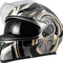 Spark Adult Flip-Up Motorcycle Helmets - DOT Certified Full Face Helmet with Dual Visor & Quick-Release Buckle, Lightweight ABS for Commuting and Touring L