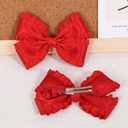 4in Red Ruffled Ribbon Hair Bow Clips,2pc Cute Valentine’s Day New Year Hair Accessories for Girls, Toddlers, Teens,Moms Christmas Stylish Bows for Everyday Special Occasions