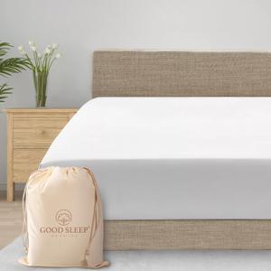 Good Sleep Bedding California King Fitted Sheet - 1000 Thread Count Egyptian Cotton Sheets with 16 Inch Deep Pocket, Soft & Breathable Hotel Style Cal King Fitted Sheet Only - White Fitted Bed Sheets