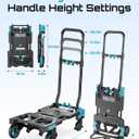 SEESII 2-in-1 Folding Hand Truck, 330lb 4/2 Dolly Cart with Wheels, Blue
