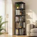 Aylenic Black Rotating Bookshelf Tower 360° 5 Tier Tall Revolving Bookcase