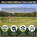 40'L x 11'W x 11'H Batting Cage Net 36 Ply PE Heavy Duty Baseball & Softball Batting Cage Netting Fully Enclosed Batting Cages for Backyard with Door (Net Only No Frame)
