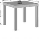 Furinno Classic Coffee Table, Square Modern Coffee Table with Triple Thick Tabletop, Simple Side Table with 4 Legs, for Living Room, Bedroom, Home Office, White