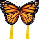2024 New 55" Monarch Butterfly Kite for Kids and Adults Large Kites Easy to Fly Beginners Single Line String with Tail for Beach Trip Park Outdoor Activities